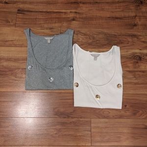[S] NWOT 2 Banana Republic Sequin Polka Dot Tanks